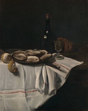 Still Life with Oysters by Francois Bonvin Oil Painting