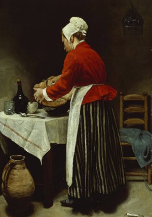 The Maid by Francois Bonvin Oil Painting