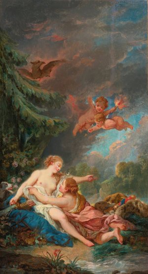 Jupiter And Callisto by Francois Boucher (Follower) Oil Painting