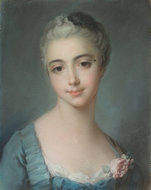 Portrait Of A Young Lady by Francois Boucher (Follower) Oil Painting