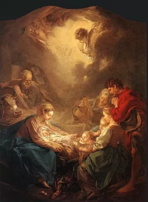 Adoration of the Shepherds by Francois Boucher - Oil Painting Reproduction