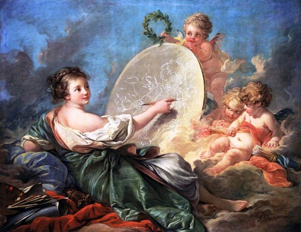 Main Product Photo of Allegory of Painting Painting by Francois Boucher