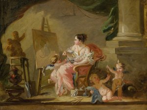 An Allegory of Painting by Francois Boucher Oil Painting
