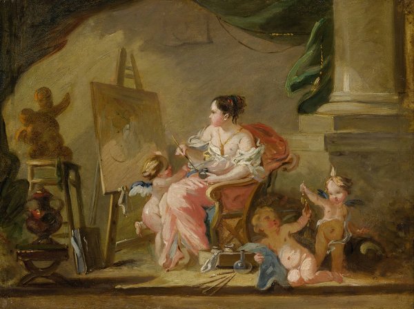 Main Product Photo of An Allegory of Painting Painting by Francois Boucher