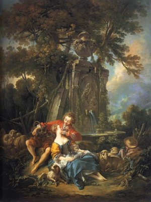 An Autumn Pastoral by Francois Boucher Oil Painting