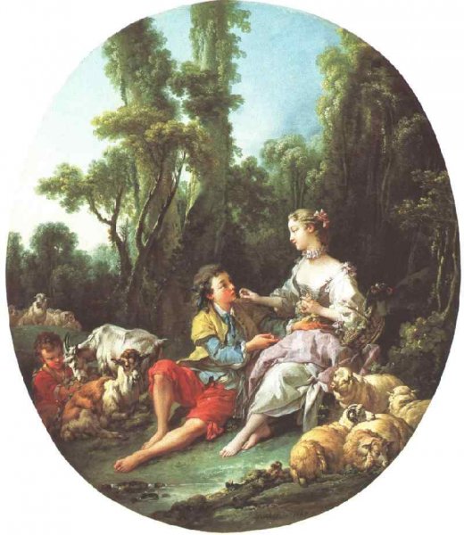Main Product Photo of Are They Thinking About the Grape Painting by Francois Boucher