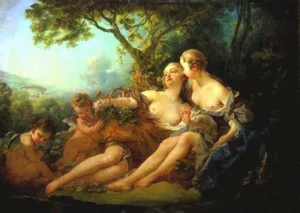 Bacchus and Erigone painting by Francois Boucher