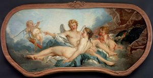 Cupid Wounding Psyche by Francois Boucher Oil Painting