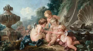 Cupids in Conspiracy by Francois Boucher Oil Painting