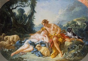 Daphnis and Chloe by Francois Boucher Oil Painting