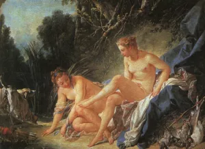 Diana Leaving Her Bath Oil painting by Francois Boucher