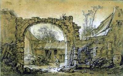 Main Product Photo of Farmyard Scene Painting by Francois Boucher