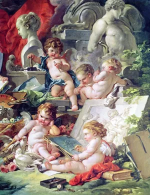 Genius Teaching the Arts painting by Francois Boucher