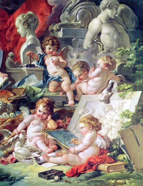 Main Product Photo of Genius Teaching the Arts Painting by Francois Boucher