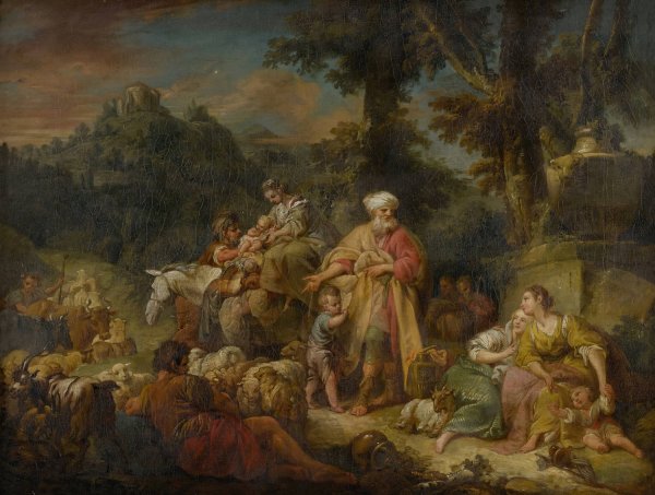 Main Product Photo of Jacob and his Family Traveling to Egypt Painting by Francois Boucher