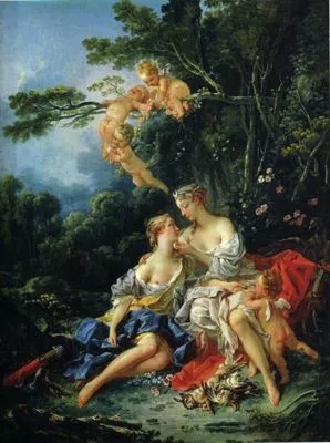 Jupiter and Kallisto by Francois Boucher - Oil Painting Reproduction