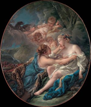 Jupiter- in The Guise of Diana and Callisto by Francois Boucher Oil Painting