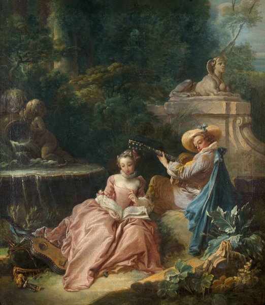 Main Product Photo of La Lecon de musique Painting by Francois Boucher