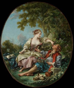 Les Sabots by Francois Boucher Oil Painting