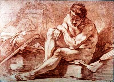 Male Academie by Francois Boucher - Hand-Painted Oil Painting Reproduction