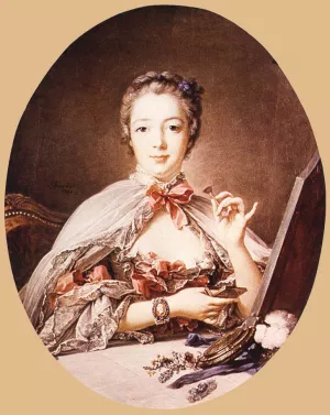 Marquise de Pompadour at the Toilet-Table by Francois Boucher Oil Painting