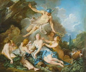 Mercury confiding the Infant Bacchus to the Nymphs by Francois Boucher Oil Painting