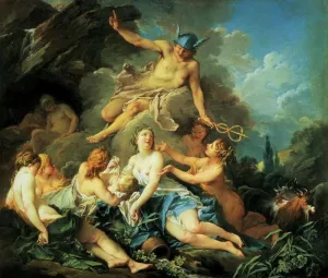 Mercury Confiding the Infant Bacchus to the Nymphs by Francois Boucher - Oil Painting Reproduction