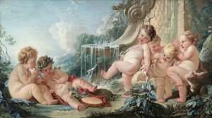 Music and Dance and Cupids in Conspiracy by Francois Boucher Oil Painting