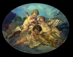 Music by Francois Boucher Oil Painting