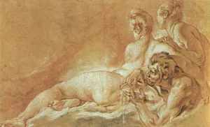 Naiads and Triton by Francois Boucher Oil Painting