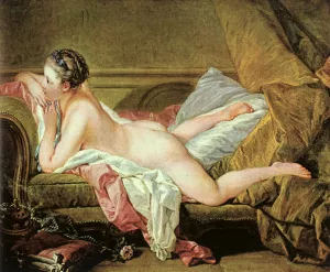 Nude on a Sofa by Francois Boucher - Oil Painting Reproduction