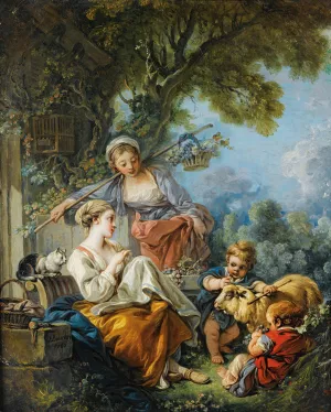 Pastoral Scene by Francois Boucher Pastoral Scene Oil painting by Francois Boucher