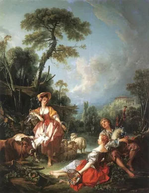 Pastorale d'Estate by Francois Boucher Oil Painting
