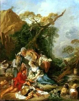 Pastorale: The Vegetable Vendor by Francois Boucher Oil Painting