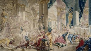 Psyche conduite par Zephyr dans le palais de l'Amour. Psyche montrant ses richesses a ses soeurs by Francois Boucher Oil Painting
