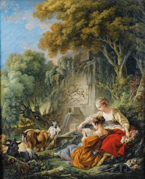 Reading The Letter by Francois Boucher Oil Painting