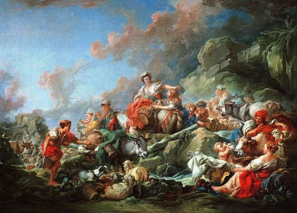 Main Product Photo of Returning from Market Painting by Francois Boucher