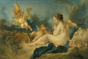 Seated Nymph with Flutes by Francois Boucher Oil Painting