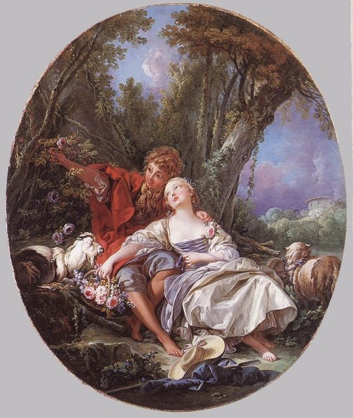 Main Product Photo of Shepherd and Shepherdess Reposing Painting by Francois Boucher