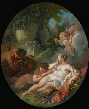 Sleeping Bacchantes Surprised By Satyrs by Francois Boucher Oil Painting