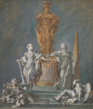 Study for a Monument to a Princely Figure by Francois Boucher Oil Painting