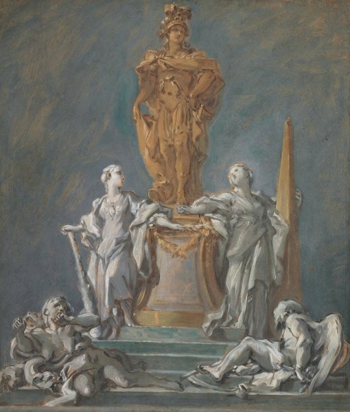 Main Product Photo of Study for a Monument to a Princely Figure Painting by Francois Boucher