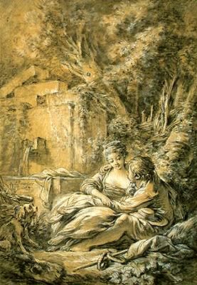Main Product Photo of Tete-a-Tete Painting by Francois Boucher