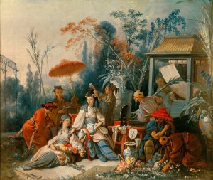 The Chinese Garden by Francois Boucher Oil Painting