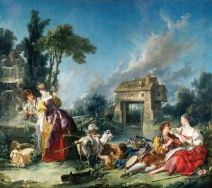 The Fountain of Love by Francois Boucher Oil Painting