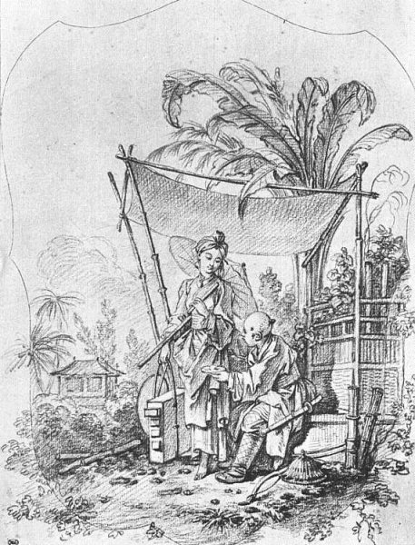 Main Product Photo of The Lady with an Umbrella
 Painting by Francois Boucher