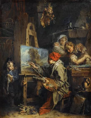 The Landscape Painter by Francois Boucher Oil Painting