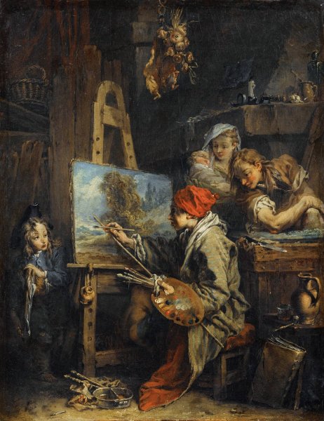 Main Product Photo of The Landscape Painter Painting by Francois Boucher