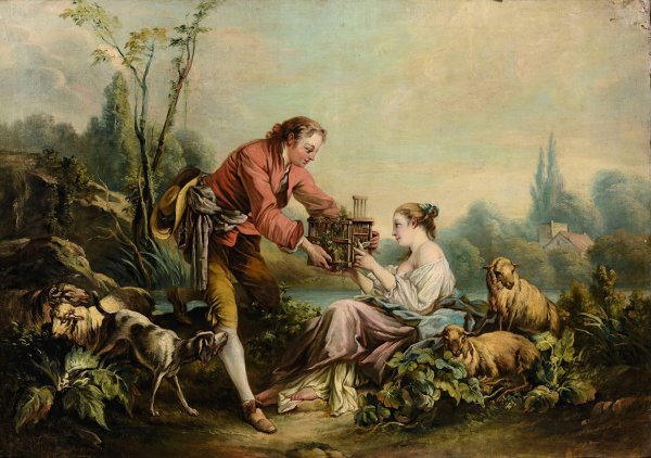 Main Product Photo of The Obliging Shepherd Painting by Francois Boucher