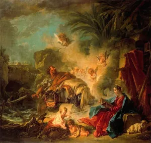 The Rest on the Flight into Egypt by Francois Boucher - Oil Painting Reproduction